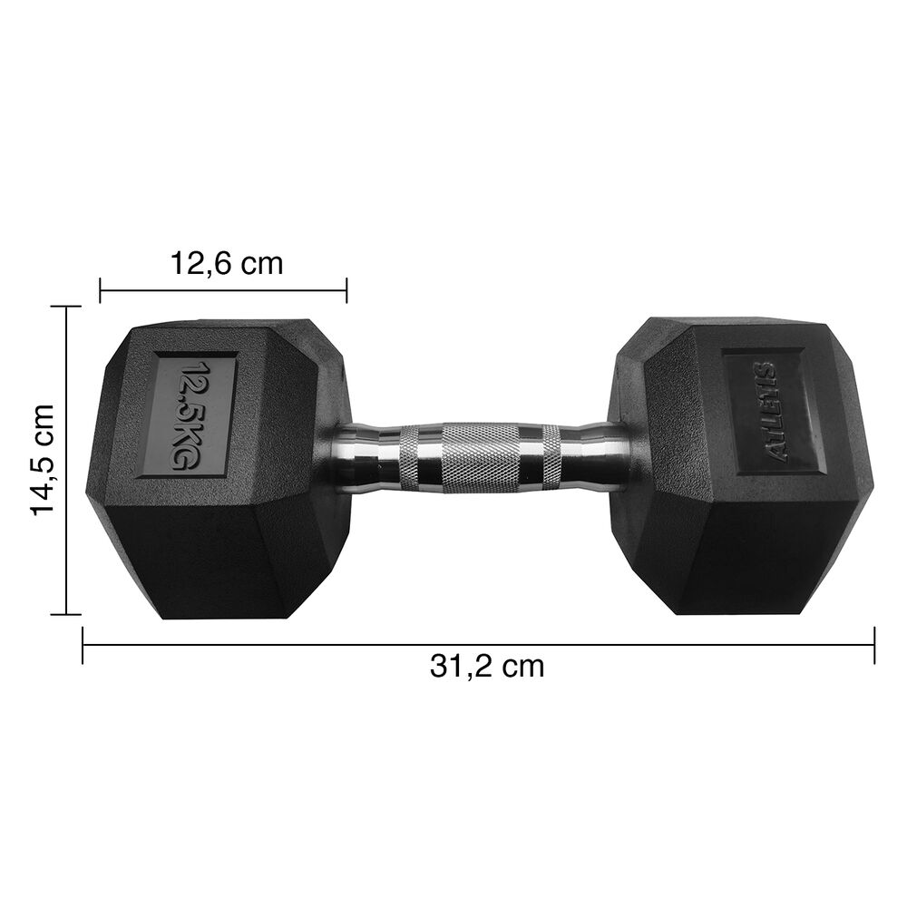 Mancuerna Hexagonal 12.5 Kg Negro image number 2.0