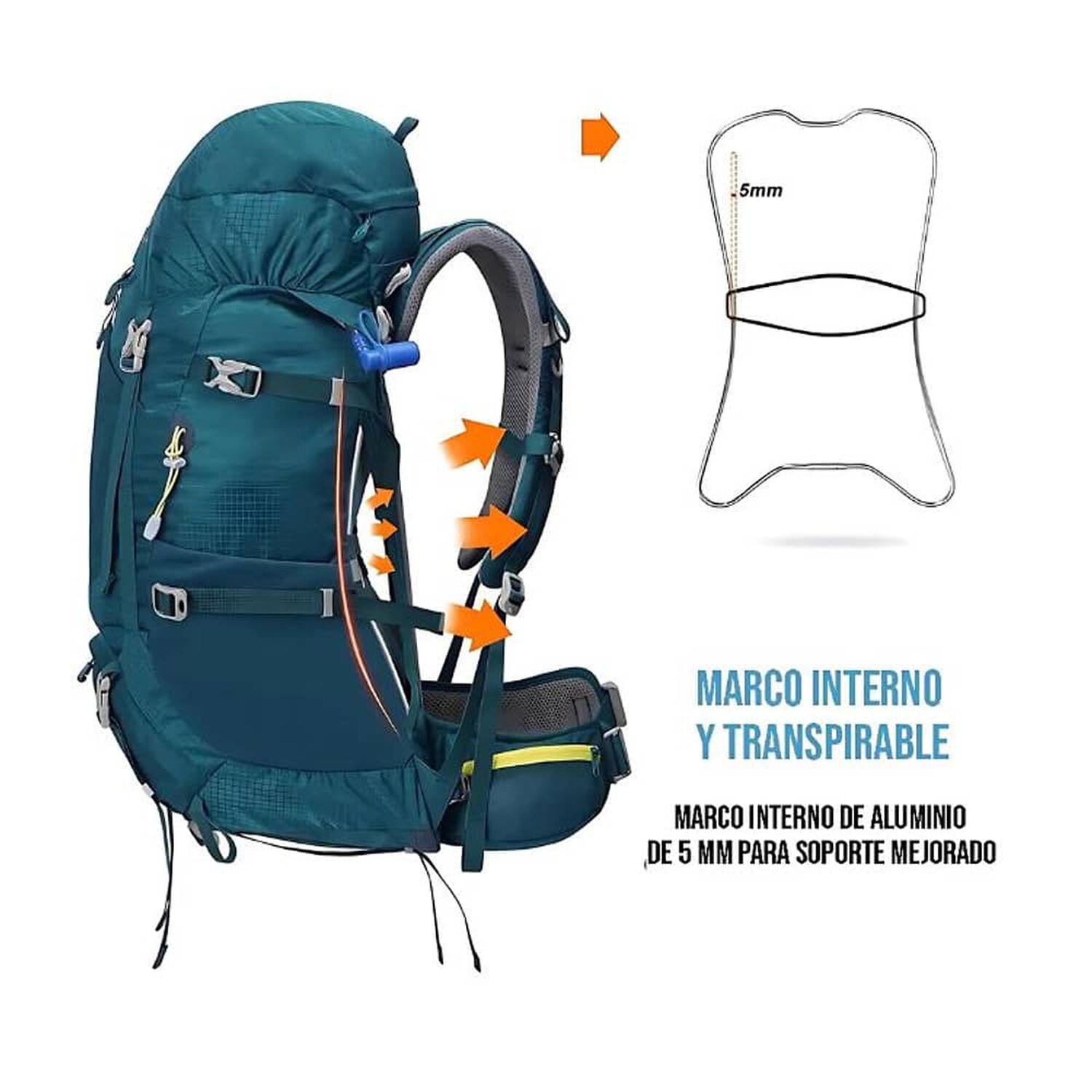 Mochila De Senderismo 65l Monta&ntilde;ismo Impermeable Y Liviana image number 2.0