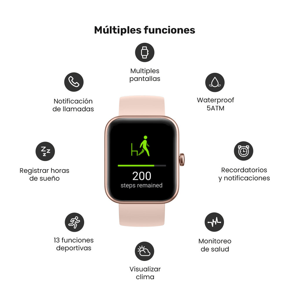 Reloj Smartwatch Lhotse Live 206 42mm Pink image number 2.0