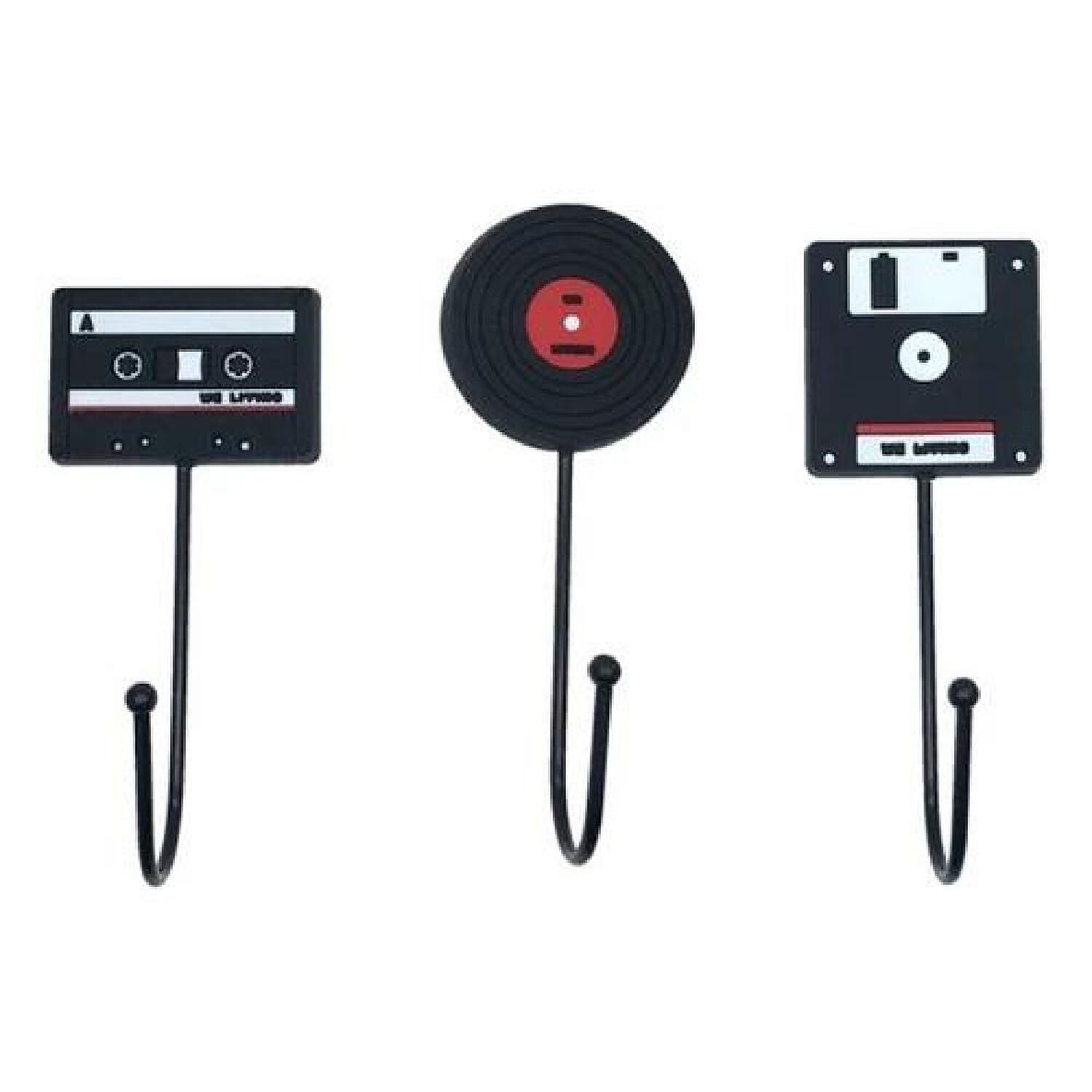 Set Ganchos Retro Vintage Disco Vinilos, Disquete, Cassette image number 0.0