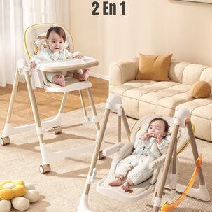 Silla De Comer Columpio 2 En 1 Lubabycas Blanca