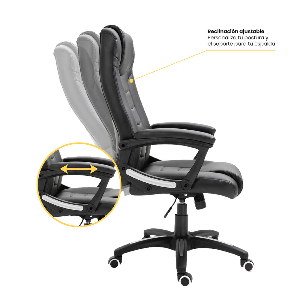 Silla Escritorio Oficina Ejecutiva Reclinable Comfort Levo image number 3.0
