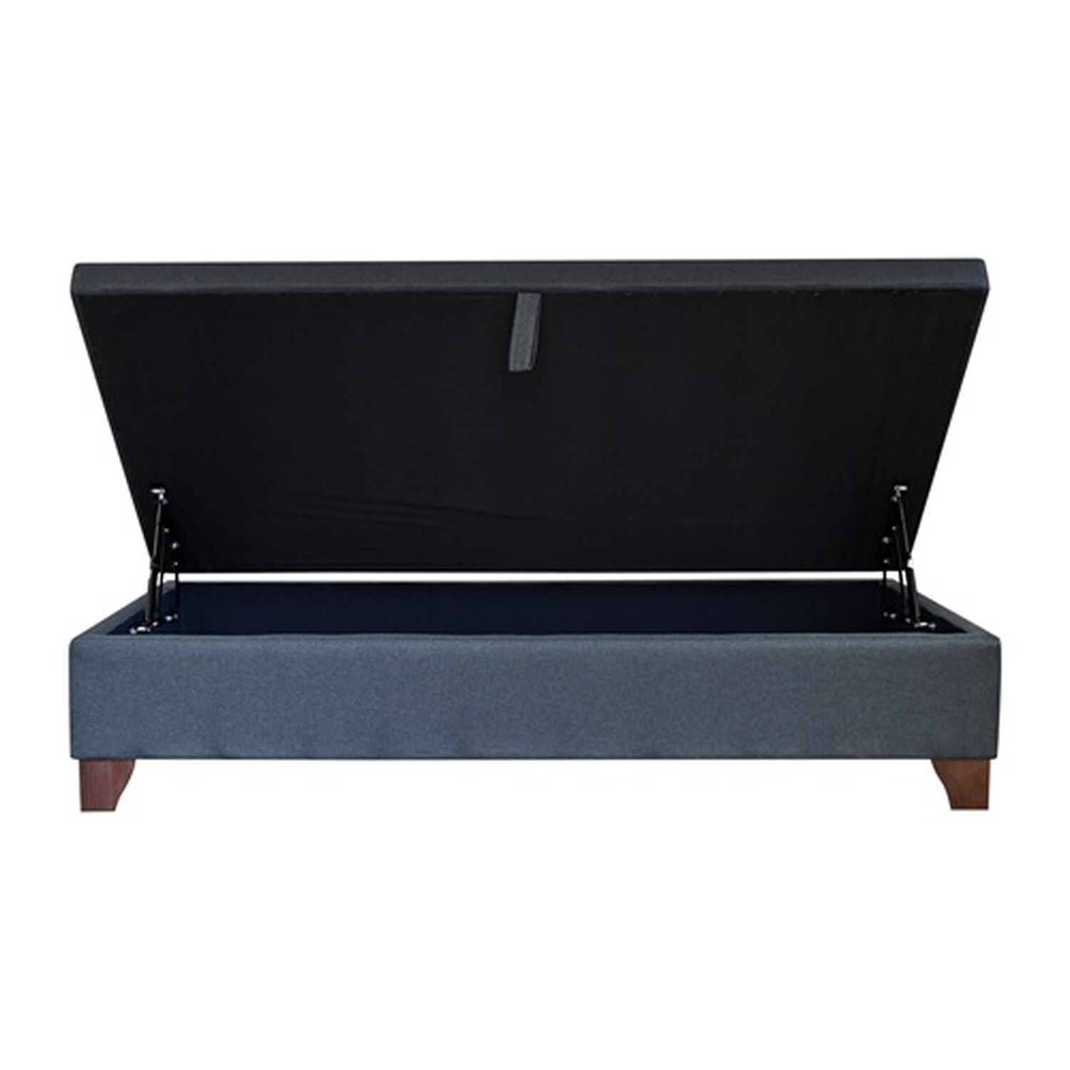 Base De Cama Ba&uacute;l Gris Full Plaza Largo 190 Cm Con Patas De Madera 11 Cm image number 2.0