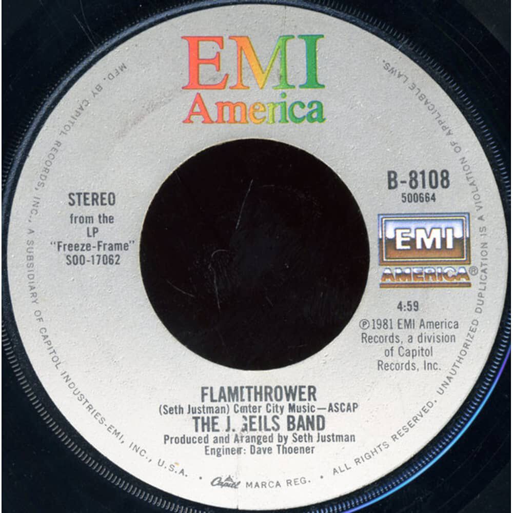 J. Geils Band - Freeze-frame/flamethrower | 7" Single Vinilo Usado image number 3.0