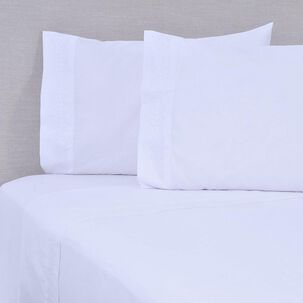 Sabana Bordada 180 Hilos Mashini King Puntos Blanco