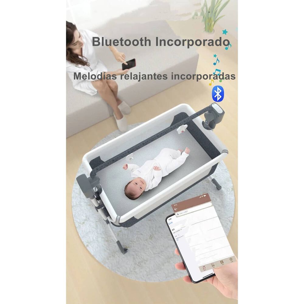 Cuna Colecho Mecedora El&eacute;ctrica Rosada Lubabycas image number 4.0