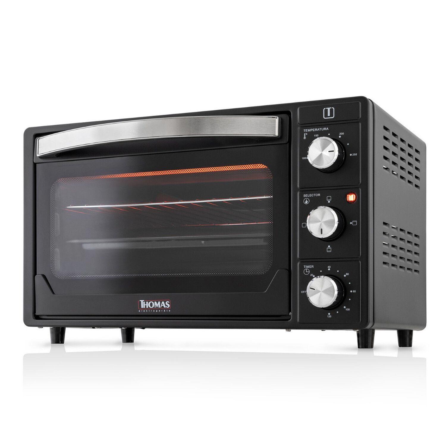 Horno El&eacute;ctrico De Mesa Thomas 25 Litros 1500w Con Grill, 2 Bandejas Y Timer 120 Minutos Negro image number 2.0