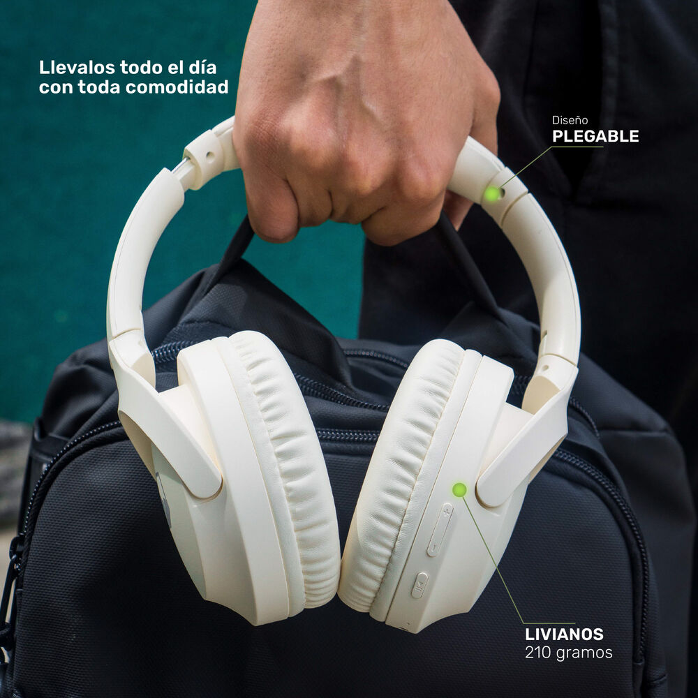 Audifonos Bluetooth Inalambricos Over Ear Wavepro Cream image number 5.0