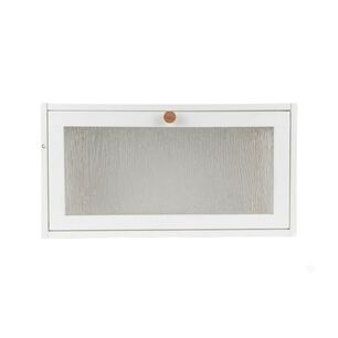Panera Metal Blanca Tapa Abatible Vidrio Texturado Cocina Moderna