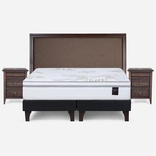 Cama Europea Rosen Art 4 / King / Base Dividida + Set De Maderas