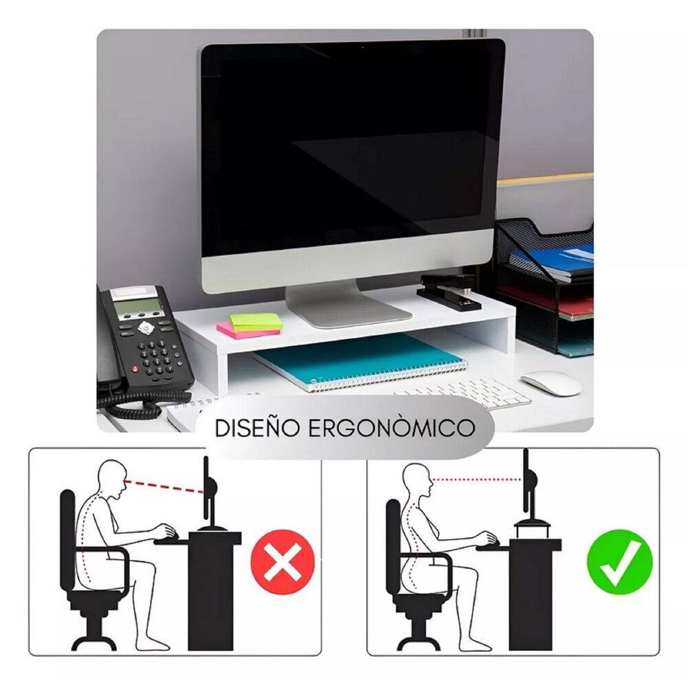 Elevador De Monitor Armable De Madera Para Escritorio image number 2.0