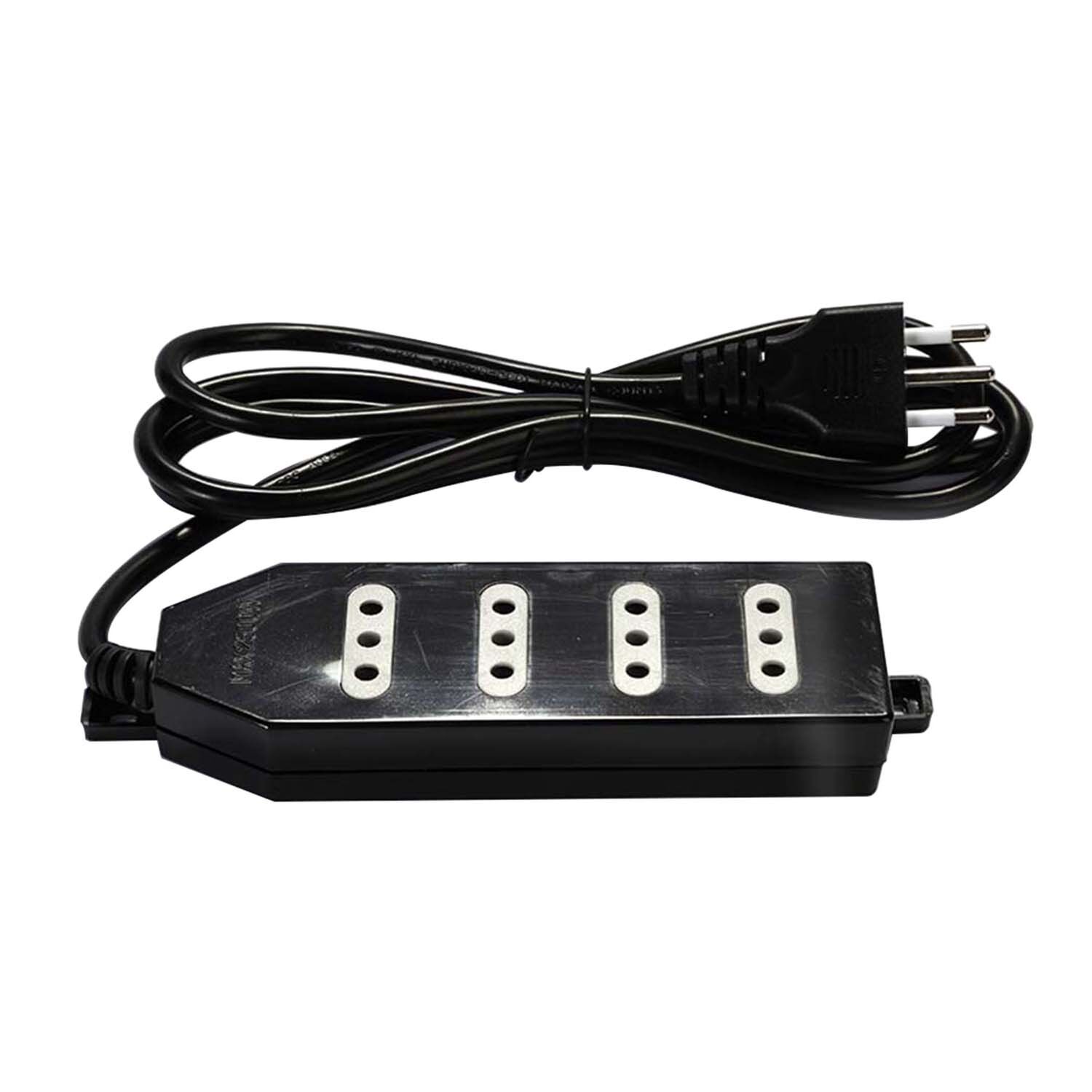 Alargador Zapatilla 4 Tomas 1,5m Negro image number 0.0