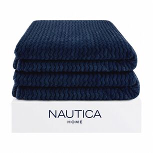 Pack 2 Mantas De Cama Nautica Home Jacquard Franela Suave 127x178cm