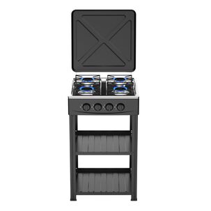 Cocina Encimera Gas 4 Platos Con Mesa Y Tapa De Acero