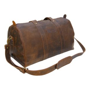 Bolso De Viaje De Cuero Cafe Tostado