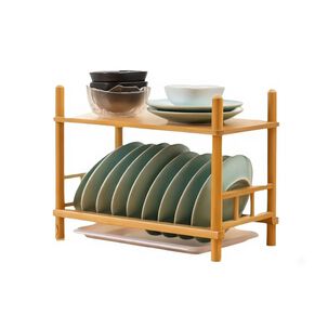 Escurridor De Platos Bamb&uacute; 2 Niveles Organizador Cocina