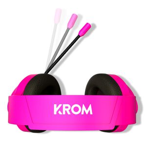 Audífonos Gamer De Barbie Rosados Krom Khali Multiplataforma
