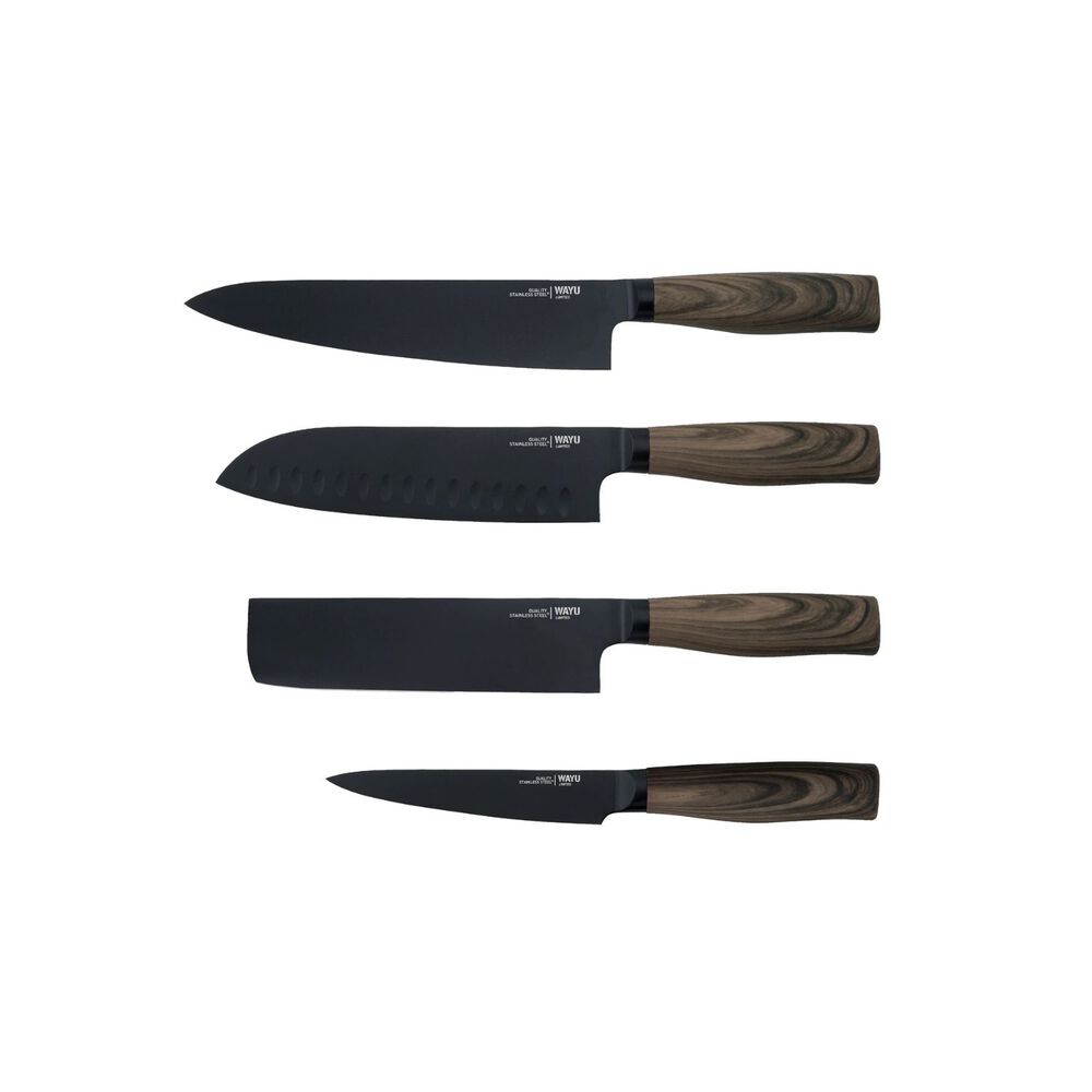 Conjunto De Cuchillos Acero Taco 4 Pcs Wayu Negro image number 2.0