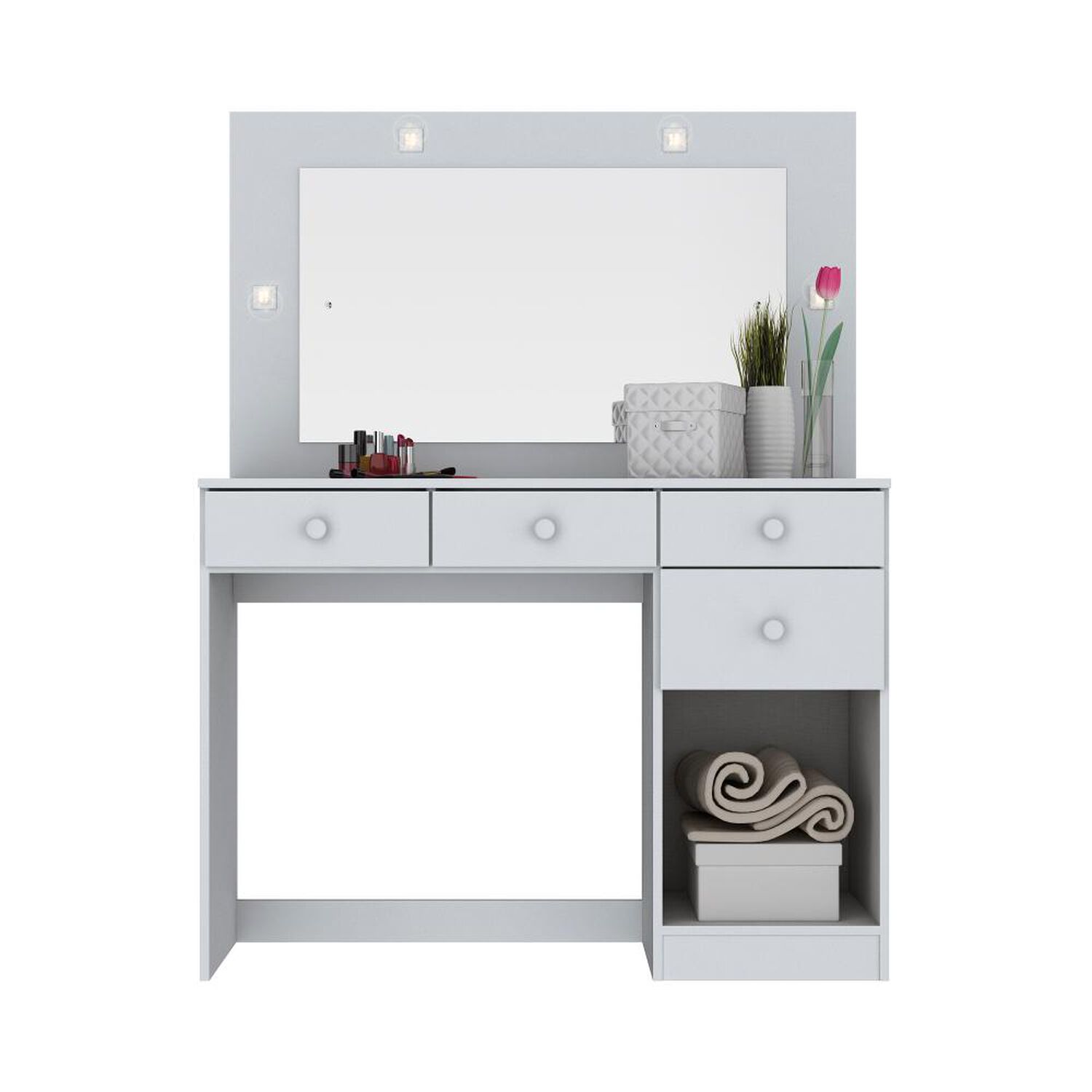 Tocador Home Mobili Victoria / 1 Puerta / 4 Cajones + Led image number 3.0