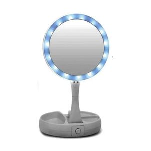 Espejo Led Con Doble Cara Plegable Para Maquillaje