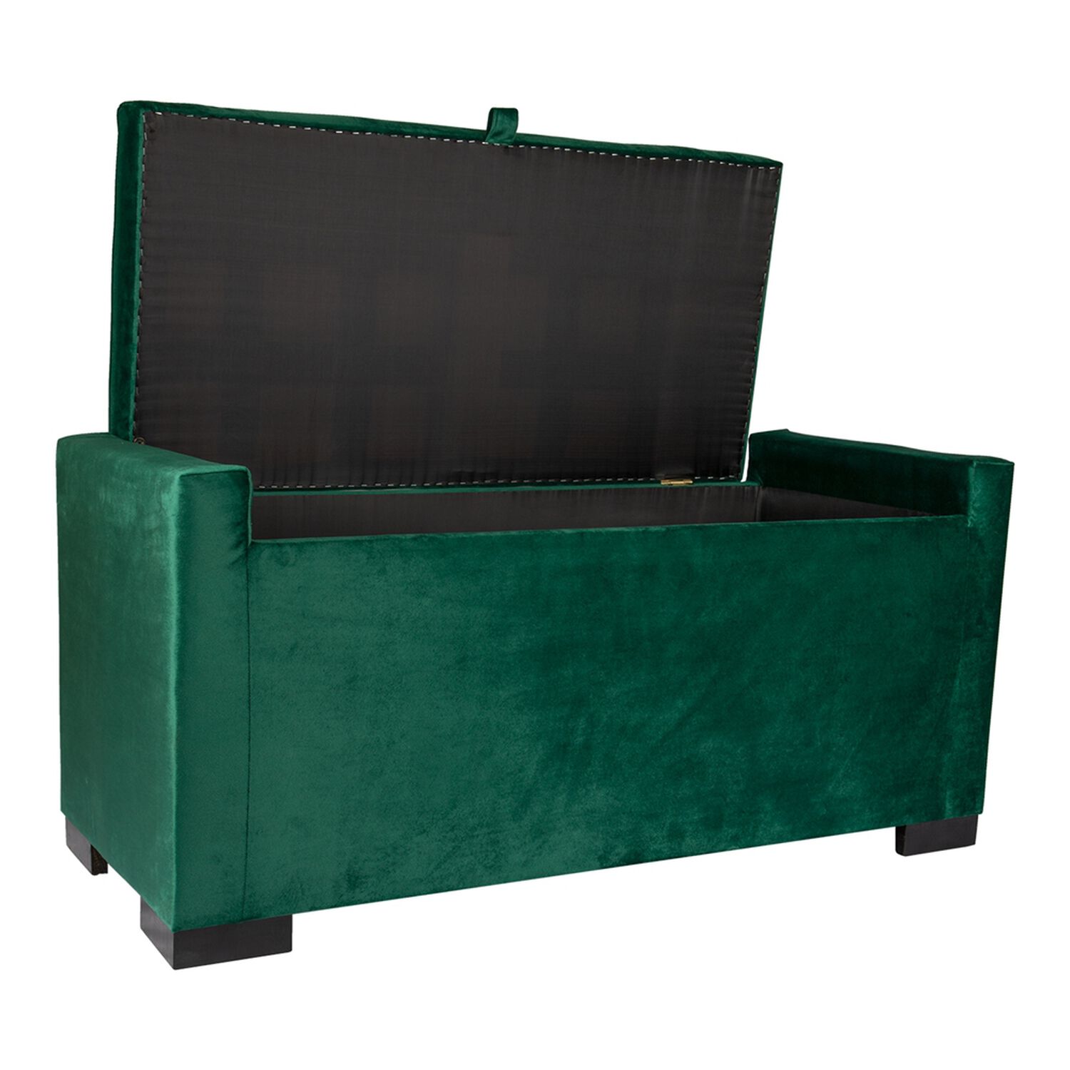 Banqueta Leyzy Con Ba&uacute;l Verde Botella Felpa 40x55x105 Cm M&aacute;xima Design image number 2.0
