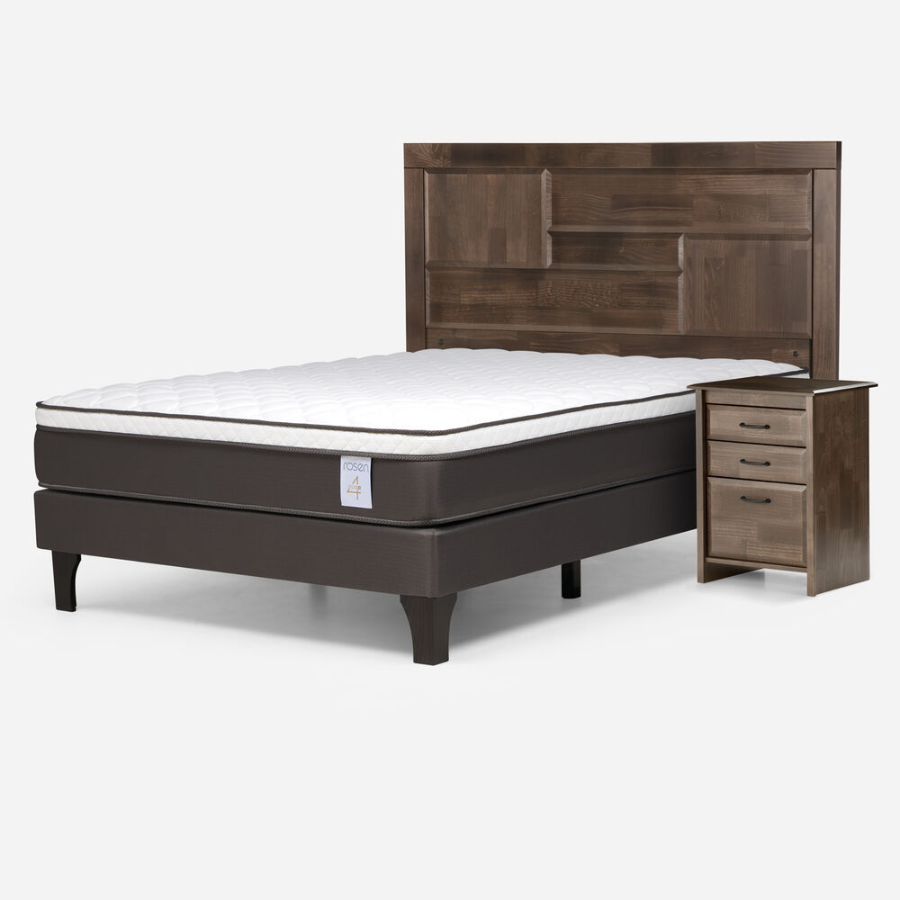 Cama Europea Rosen New Style 4 Plus / Full / Base Normal + Set De Maderas image number 1.0