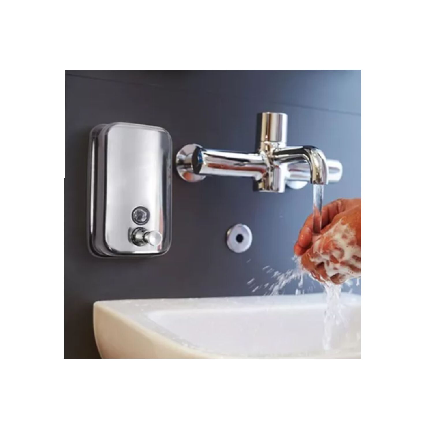 Dispensador Jab&oacute;n Liquido Acero Inoxidable 500ml /plateado image number 8.0