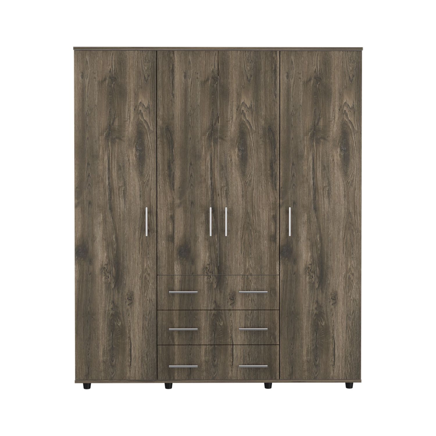 Closet 4 Puertas Caf&eacute; Oscuro Y Blanco 179x150x49,3 Cm image number 3.0