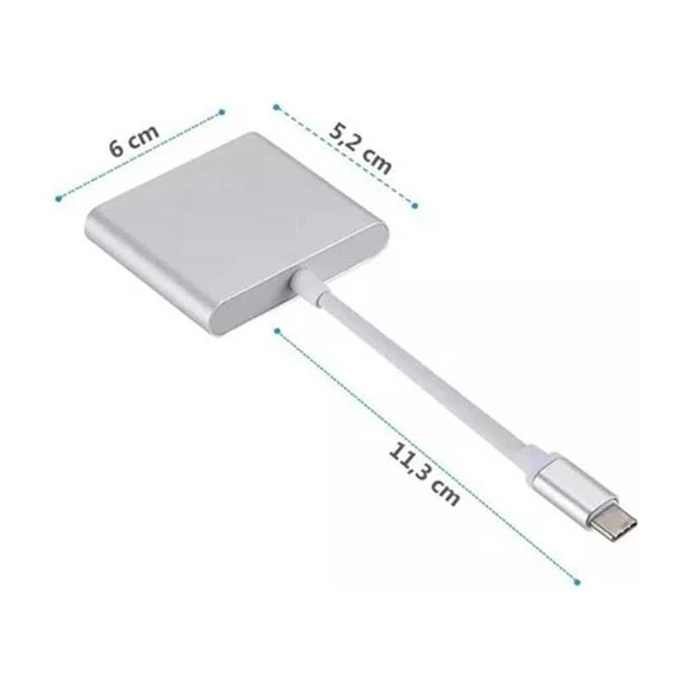 Adaptador Multipuerto 3 En 1 Usb Tipo C 3.0 A Hdmi 4k image number 4.0