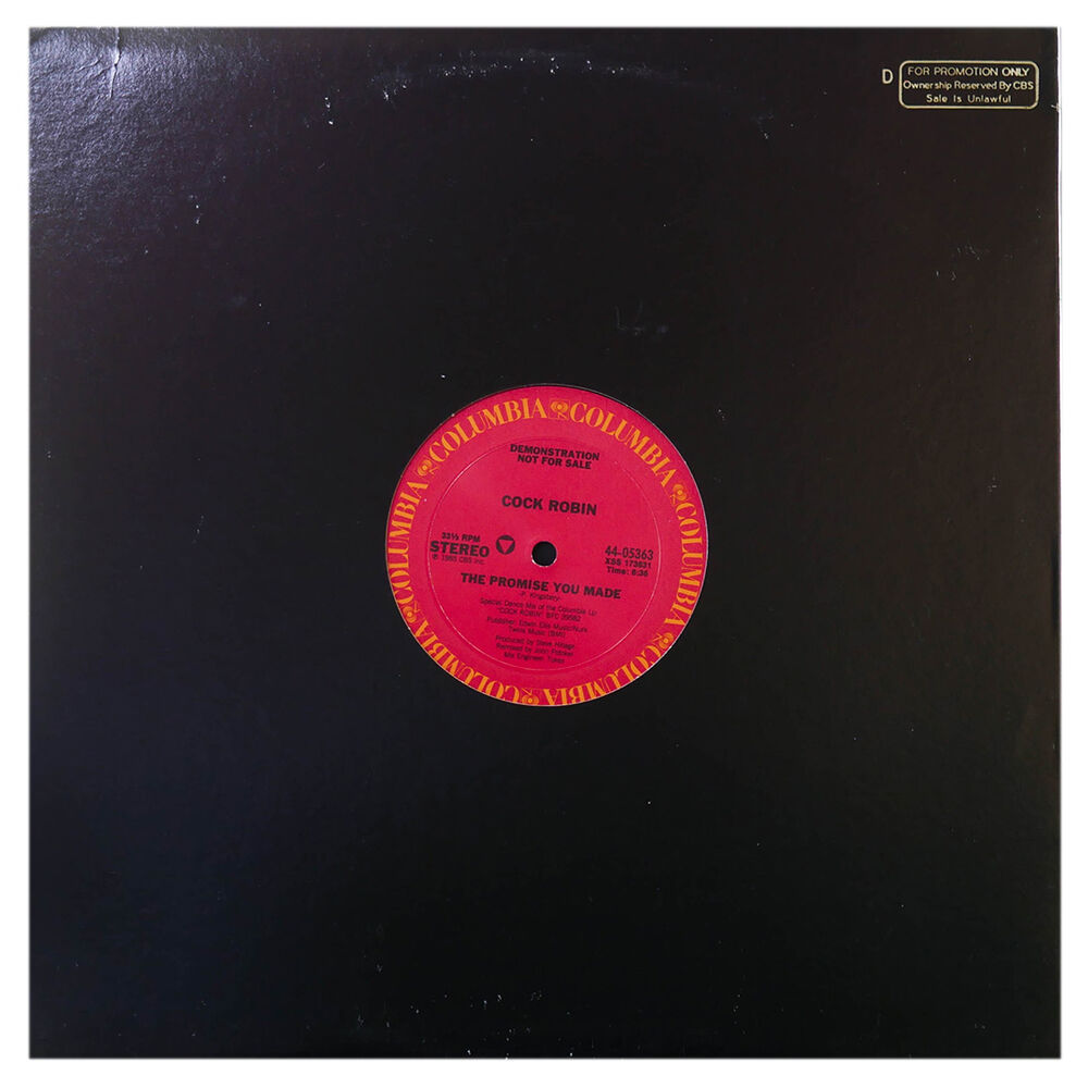 Cock Robin - The Promise You Made (promo) | 12" Maxi Single Usado image number 0.0