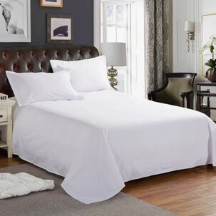 Juego De S&aacute;bana 2 Plazas 4 Piezas Blancas