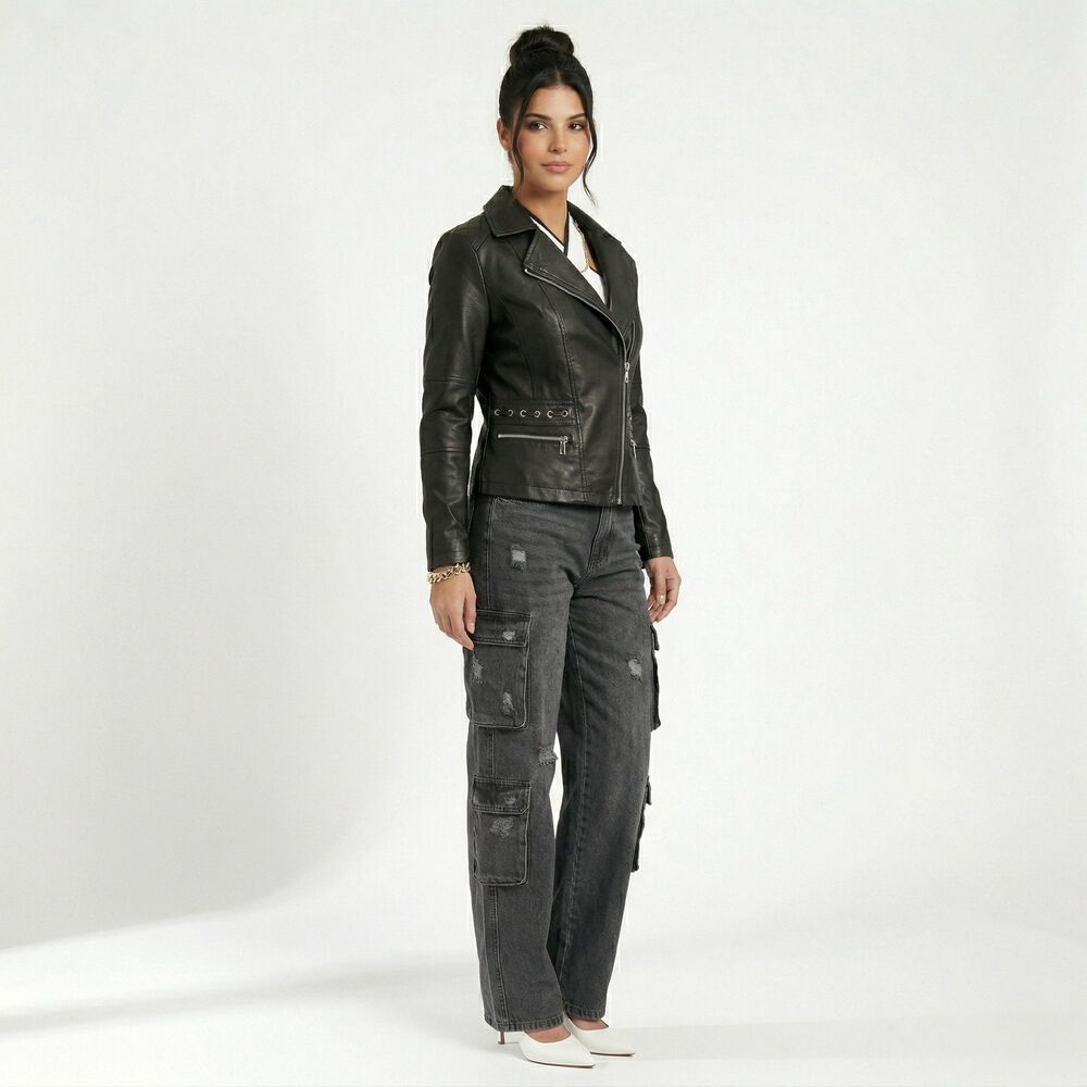 Chaqueta Ecocuero Aviadora Mujer Atenea image number 2.0