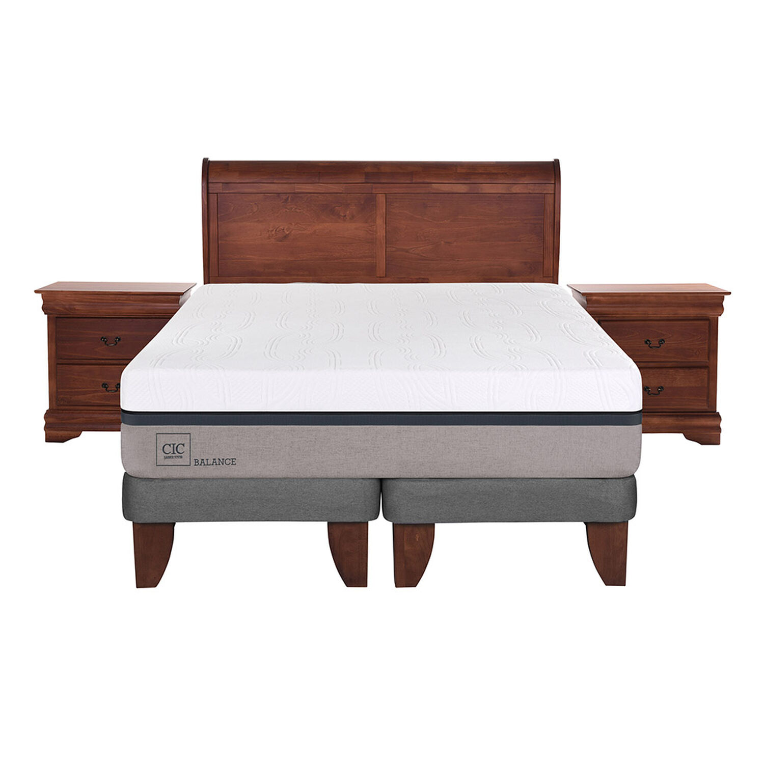 Cama Europea Cic Balance / King / Base Dividida + Set De Maderas image number 1.0