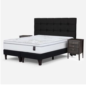 Cama Europea Rosen Art 4 / King / Base Dividida + Set De Maderas