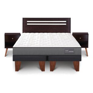 Cama Europea Cic Anatomic / 2 Plazas / Base Dividida + Set De Maderas