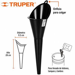 Embudo Pl&aacute;stico Flexible Truper Emb-25
