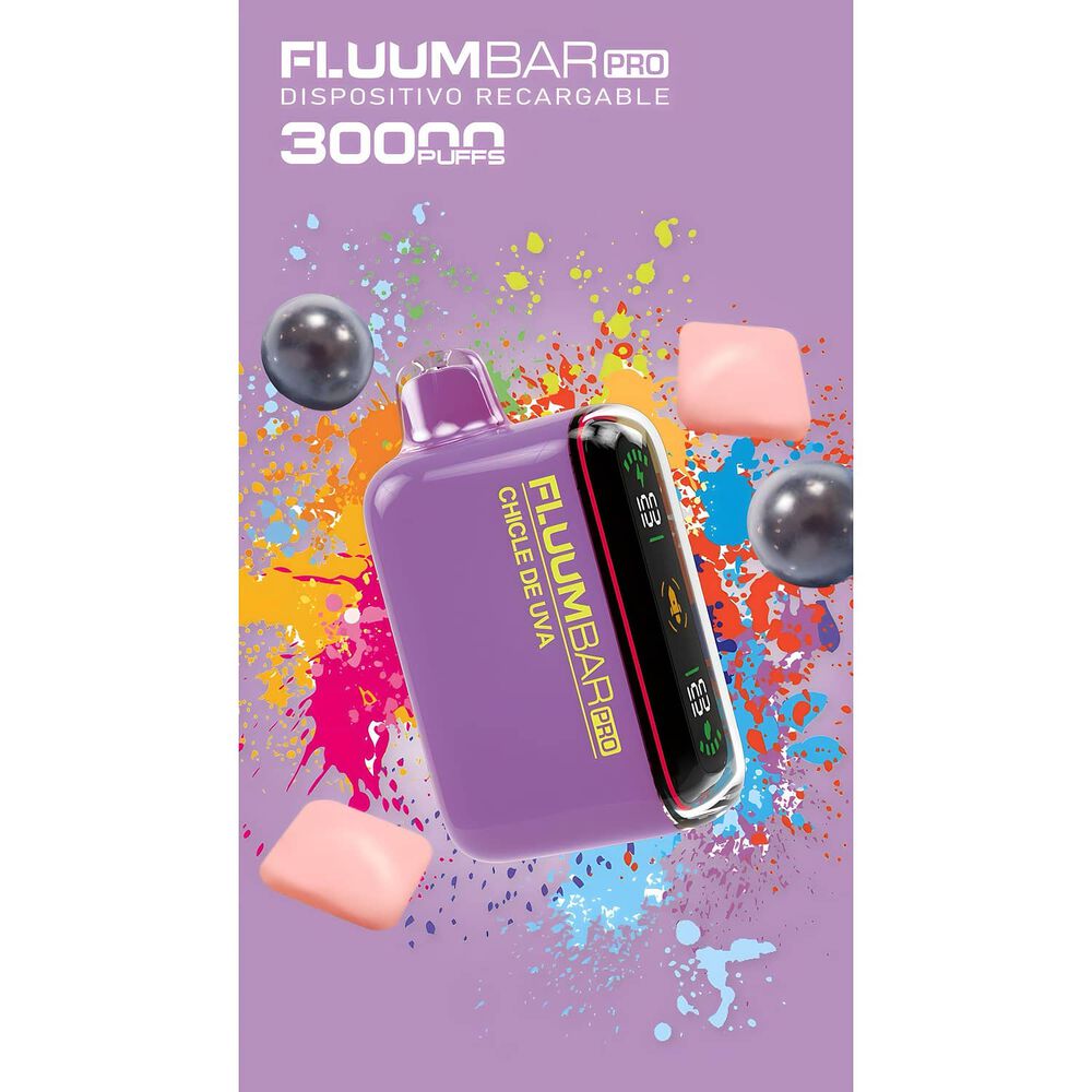 Vaper Fluumbar Pro 30.000 Puff Vaporizador Chicle De Uva image number 1.0