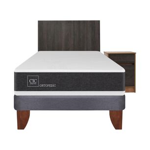 Cama Europea Cic New Ortopedic / 1.5 Plazas / Base Normal + Set De Maderas