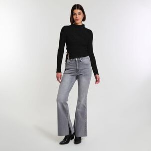 Polera Encaje Manga Larga Cuello Alto Mujer Rolly Go