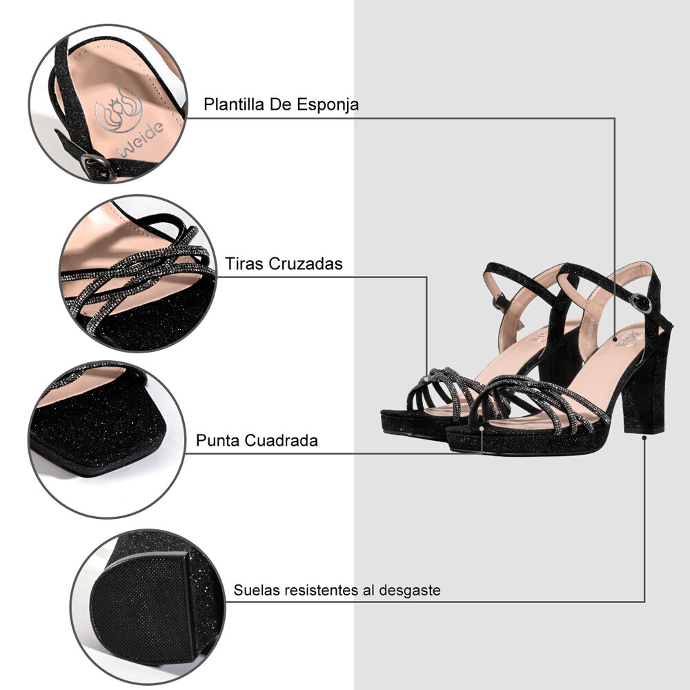 Sandalia Fiesta Glitter Elegante Mujer Weide You236 image number 5.0