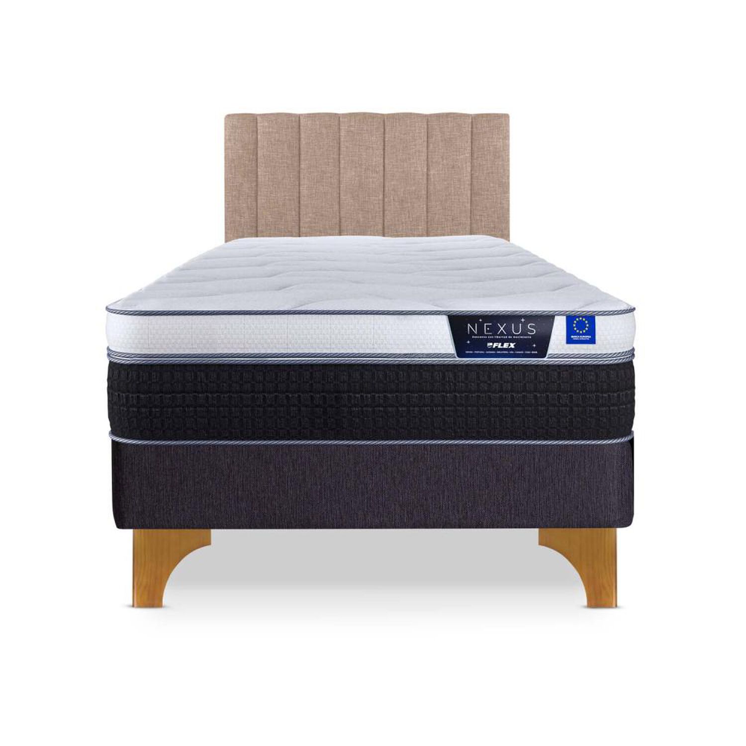 Cama Europea Flex Nexus / 1.5 Plazas / Base Normal + Respaldo image number 1.0