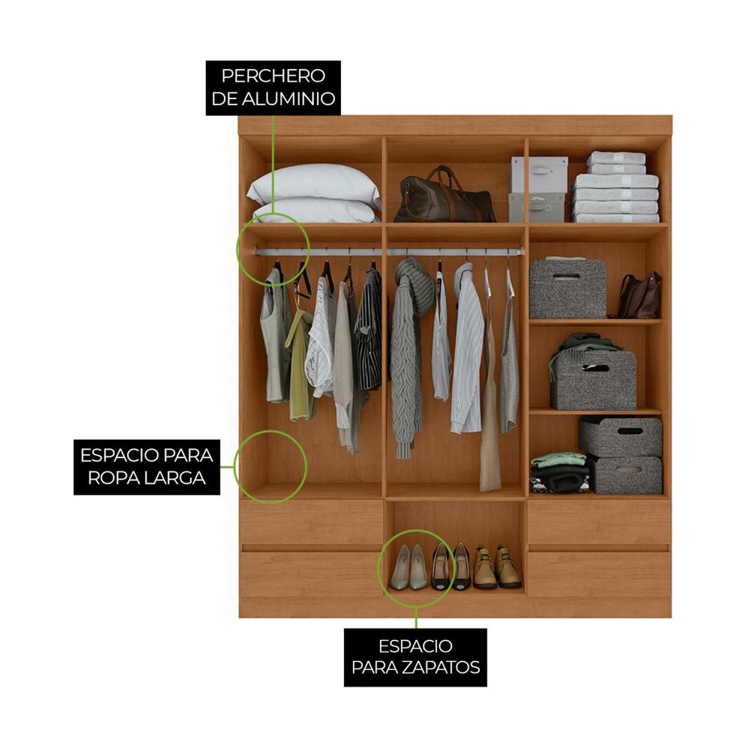 Cl&oacute;set Di Poretti Design Closet Zeus / 6 Puertas / 4 Cajones image number 2.0