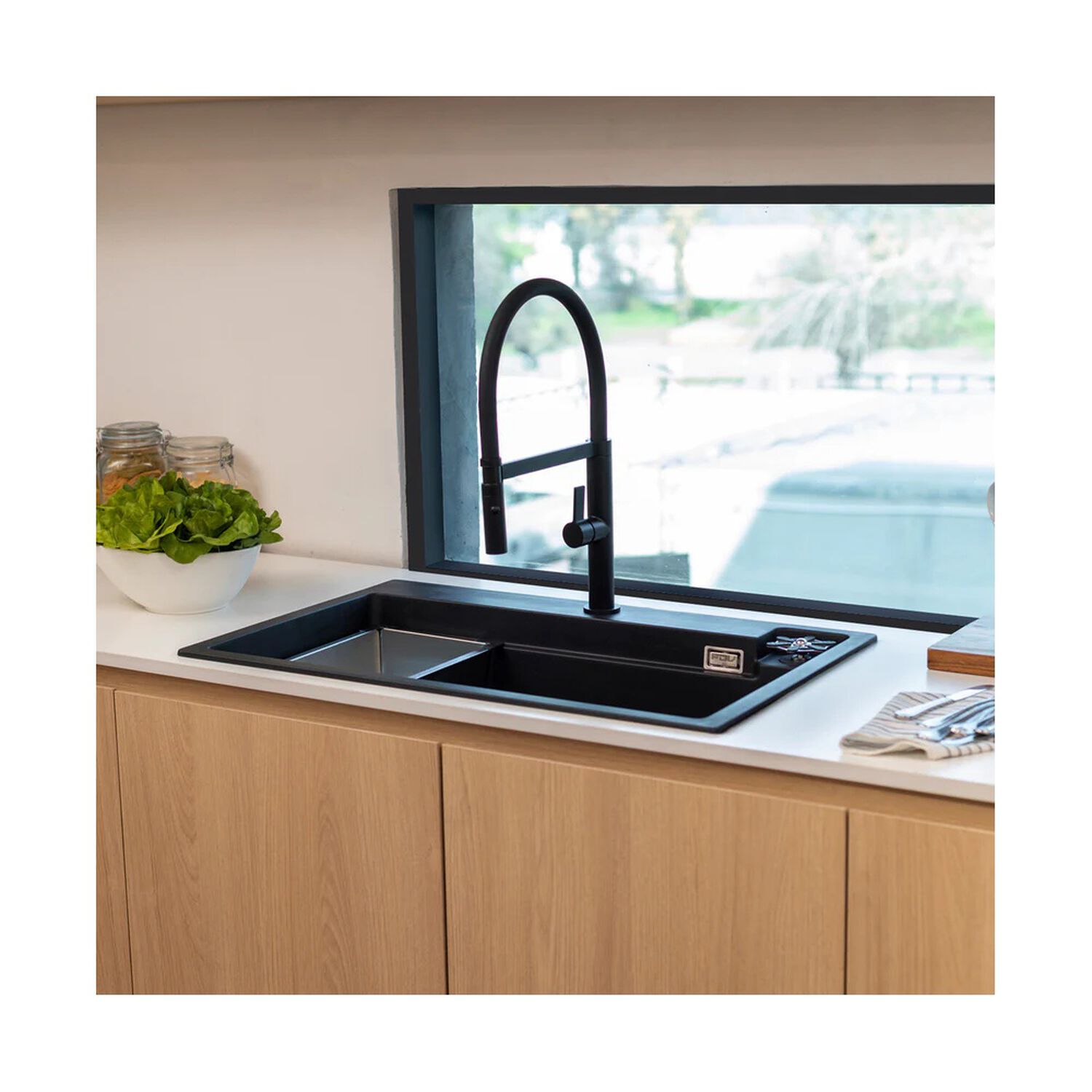 Lavaplatos Smart Wash Granito Negro + Grifer&iacute;a Fdv Deluxe image number 2.0