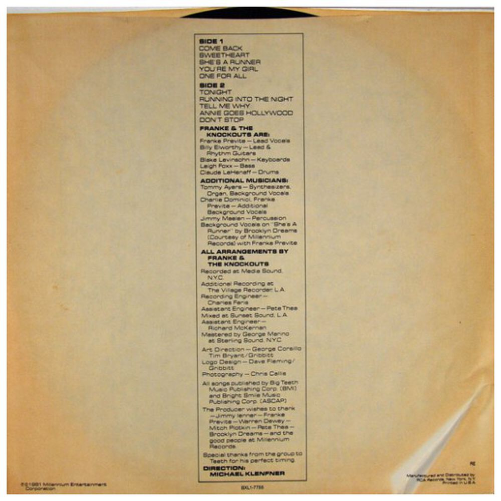 Franke & The Knockouts - Franke & The Knockouts | Vinilo Usado image number 3.0