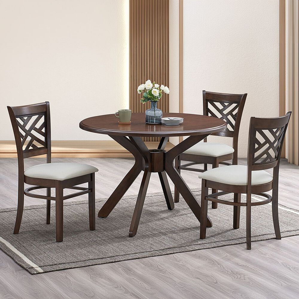 Juego De Comedor Estelle Chocolate 106 Cm 4 Sillas Marfil image number 1.0