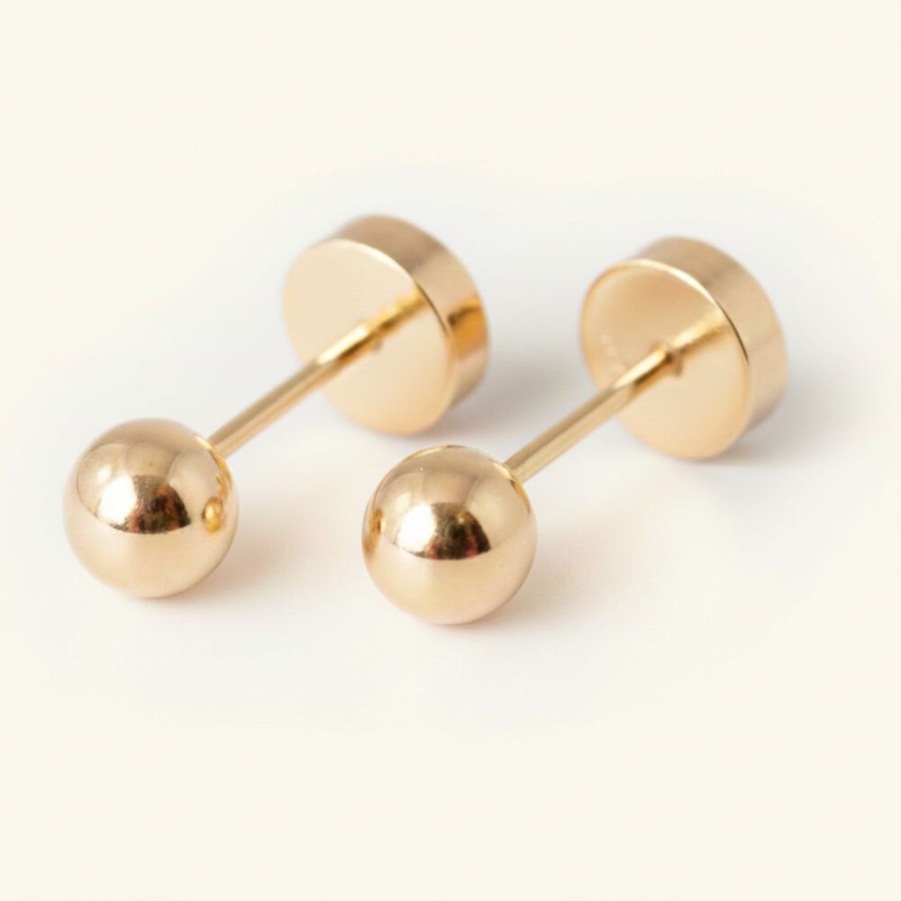 Aros Bolita Abridores 6.5 Mm No7 Oro 14k Nacional Primeros Aros image number 1.0