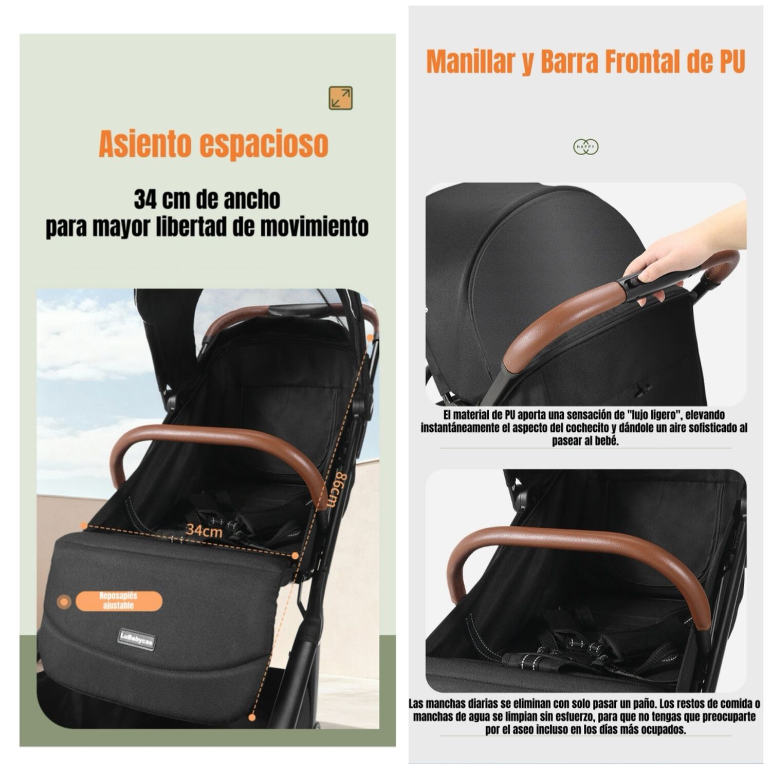 Coche De Paseo Tipo Maleta Aluminio 0-3 A&ntilde;os Jeta Lubabycas image number 2.0