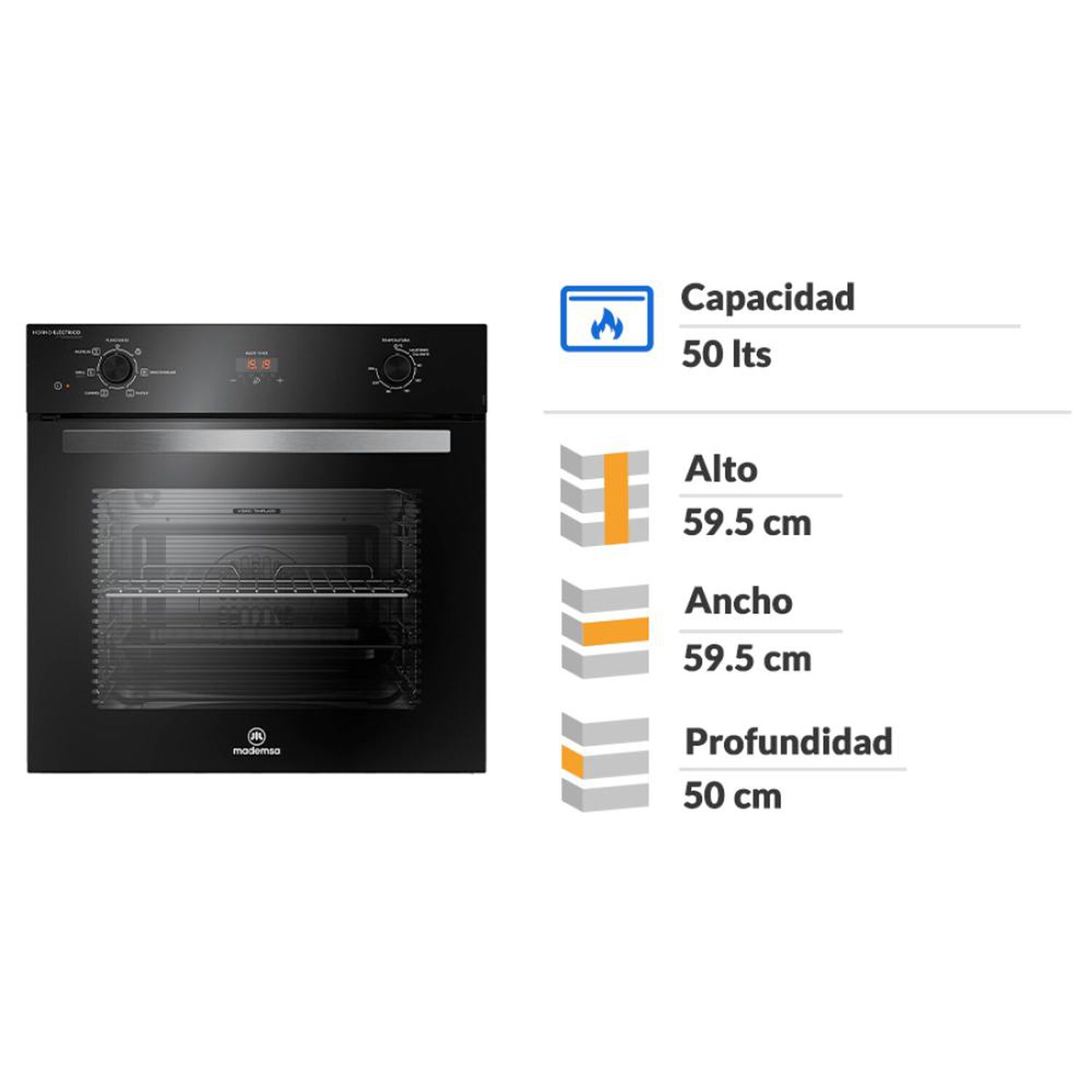 Horno Empotrado Mademsa Om6cb / 50 Litros image number 1.0