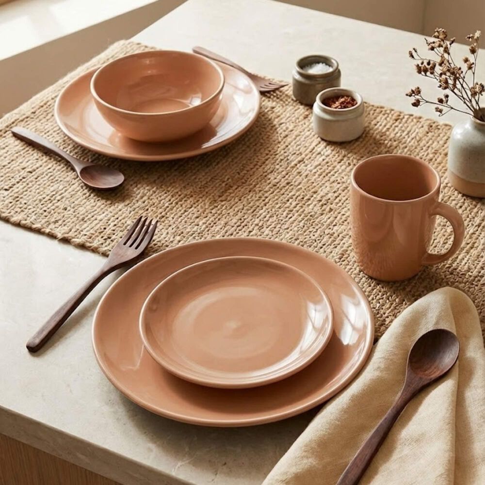 Juego De Loza 16 Piezas Vajilla Cer&aacute;mica July Caramelo image number 3.0