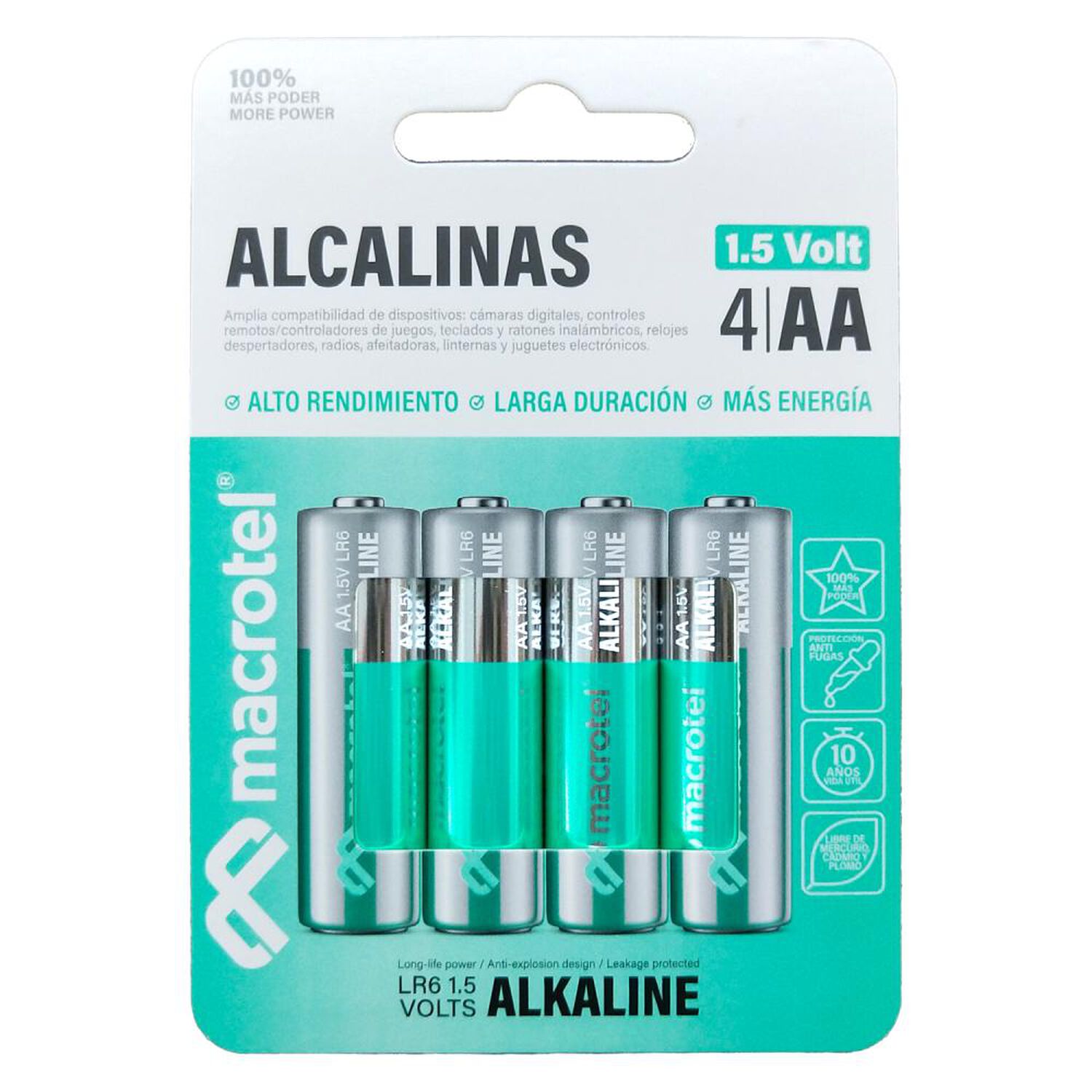 Pack 4 Pilas Alcalina AA Macrotel image number 2.0